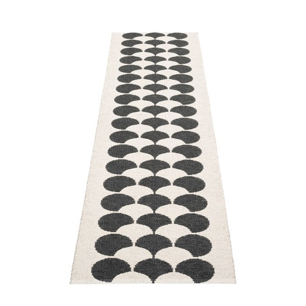 Juodos spalvos/kreminės spalvos lauko kilimas 70x250 cm Poppy Black Vanilla – Pappelina-image-2