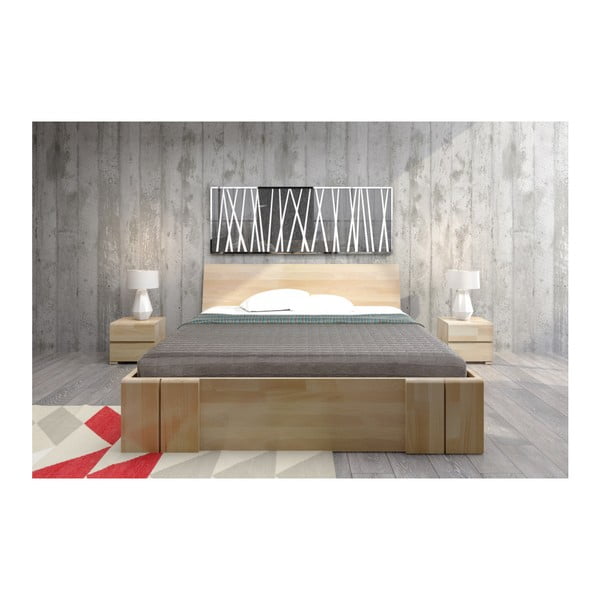 Dvigulė lova iš buko medienos su stalčiumi SKANDICA Vestre Maxi, 160 x 200 cm-image-4
