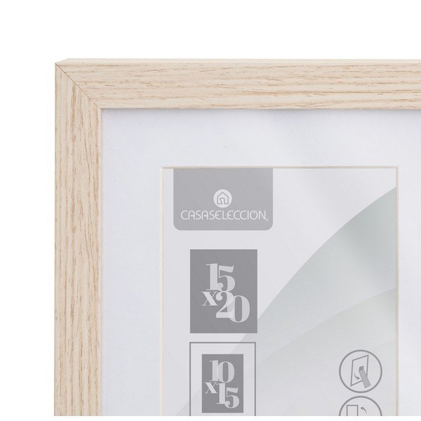 Natūralios spalvos pastatomas/pakabinamas rėmas 17,5x22,5 cm Sencillo – Casa Selección-image-2