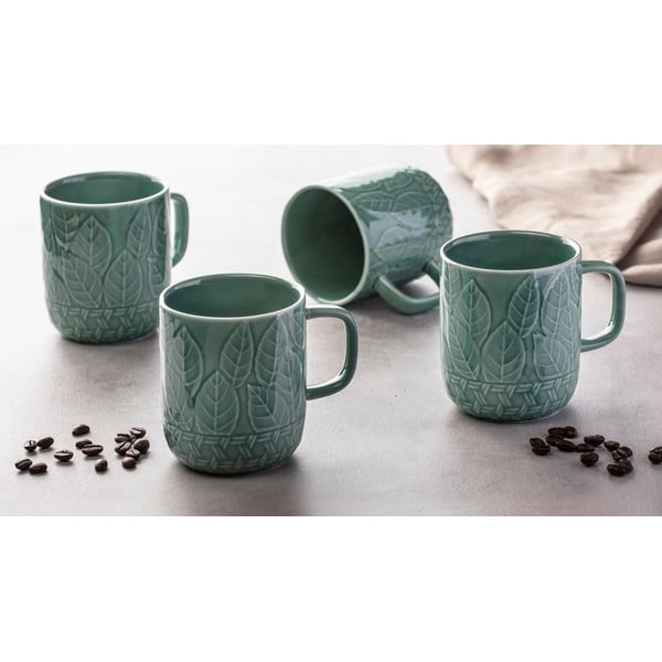 Puodeliai turkio spalvos iš porceliano  4 vnt. 400 ml Heath Jade – Ladelle-image-1