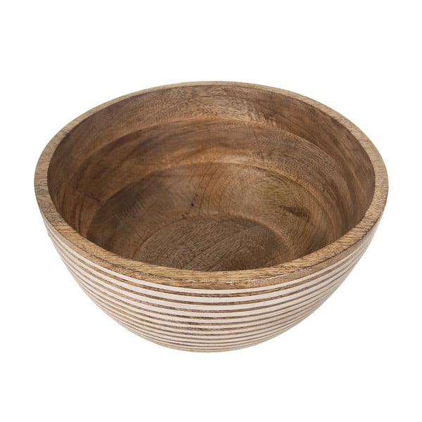 Natūralios spalvos medinis dubuo ø 24 cm Mango - Orion-image-2