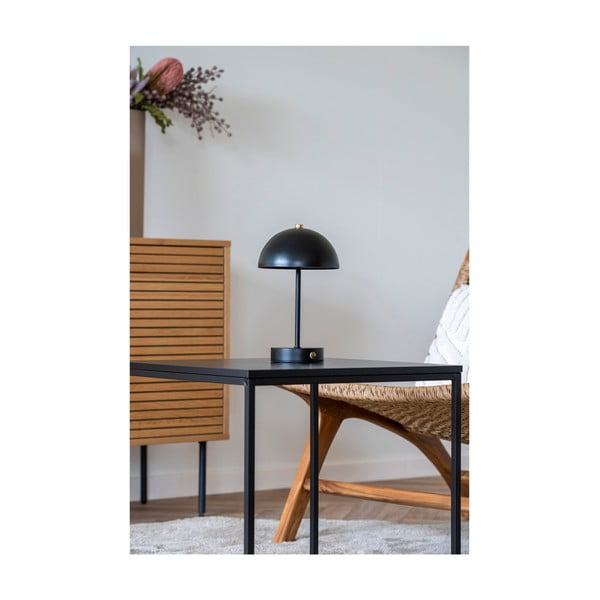 Stalinis šviestuvas blizgios juodos spalvos LED (aukštis 25 cm) Holt – House Nordic-image-1