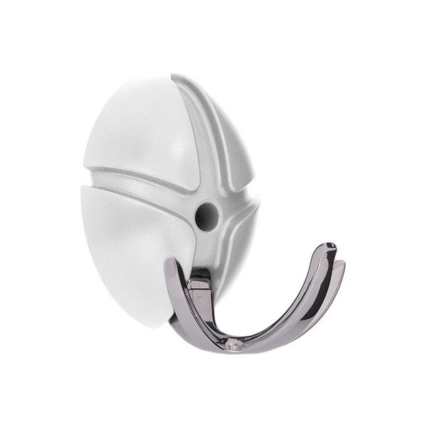 Sieninis baltos spalvos/blizgios sidabrinės spalvos iš plastiko kablys Tick – Spinder Design-image-1