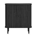 Juodos spalvos iš pušies masyvo šoninė spintelė 80x87x40 cm Nikko – House Nordic