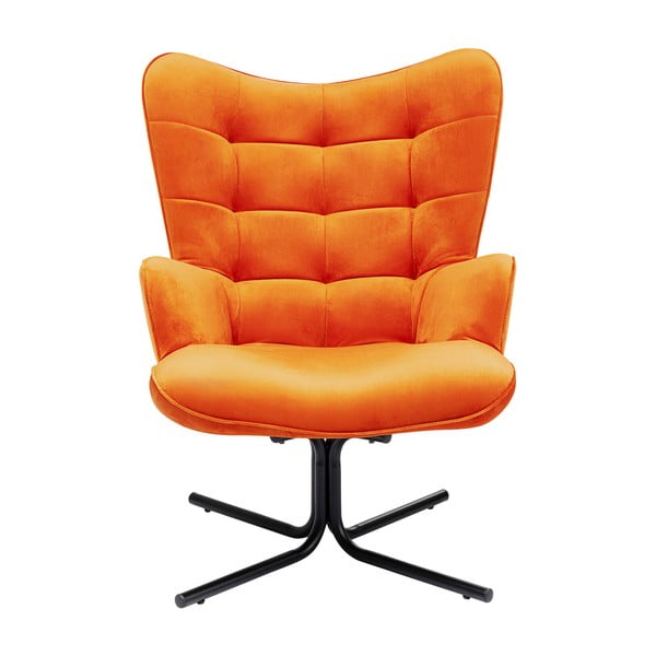 Krėslas oranžinės spalvos iš velveto Oscar – Kare Design