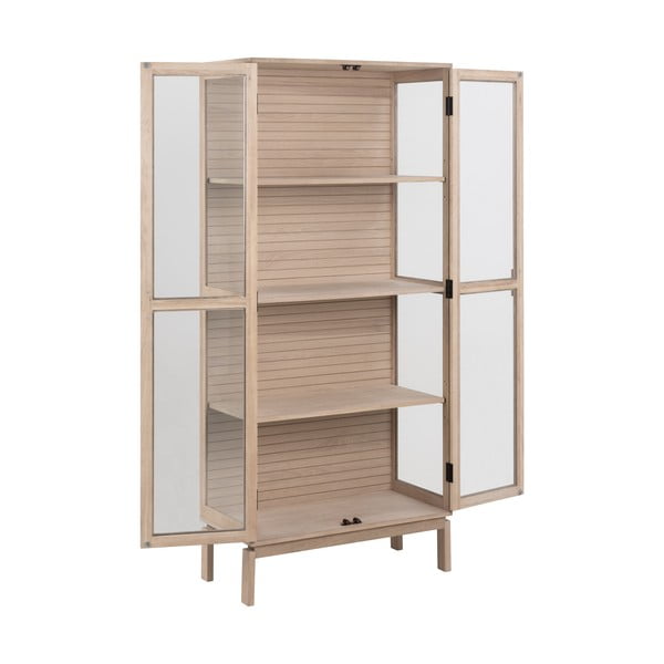 Vitrina natūralios spalvos iš ąžuolo 80x180 cm Linley – Actona-image-3