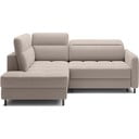 Šviesiai rudos spalvos iš velveto sulankstoma/su sandėliavimo vieta kampinė sofa (su kairiuoju kampu/„L“ formos) Barea – ELTAP