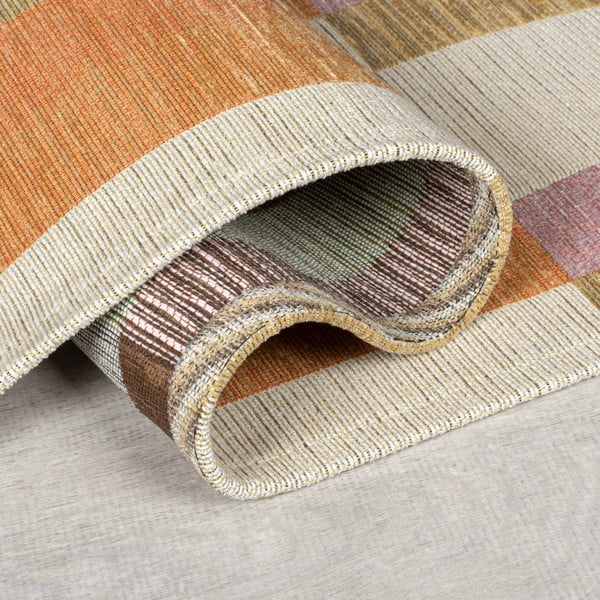 Kilimas oranžinės spalvos/natūralios spalvos 60x230 cm Riley Block Geo – Flair Rugs-image-2