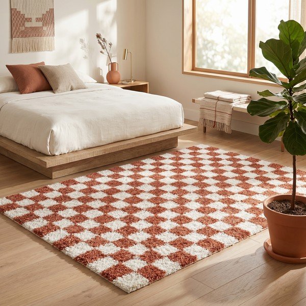 Kreminės spalvos/terakotos spalvos kilimas 120x170 cm Grida – ESTE-image-3