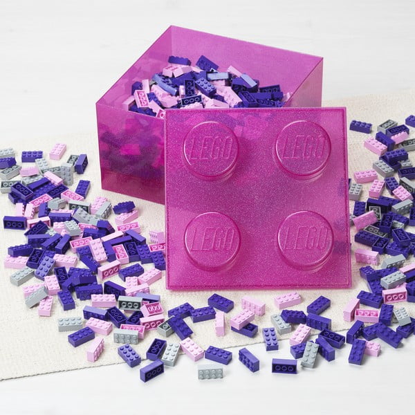Rožinės spalvos iš plastiko vaikiška daiktadėžė 25x25x18 cm – LEGO®-image-3