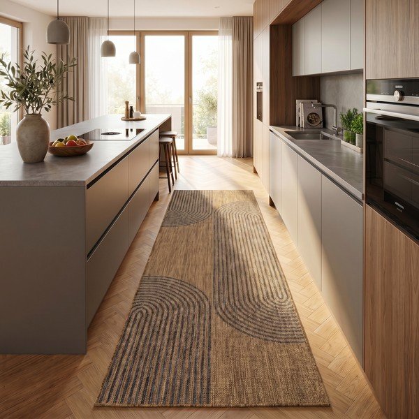 Juodos spalvos/rudos spalvos lauko kilimas 80x250 cm Mira 1453 – Ayyildiz Carpets-image-1