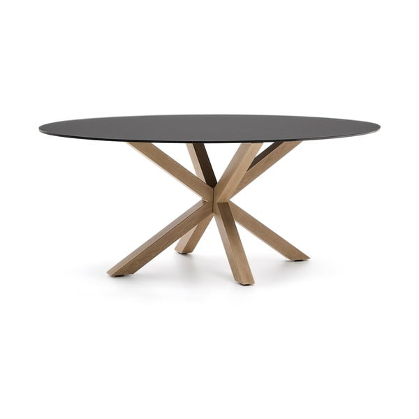 Valgomojo stalas su stikliniu stalviršiu 100x200 cm Argo – Kave Home