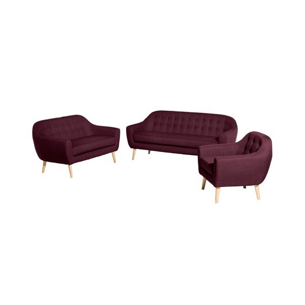 Raudonos spalvos dvivietė sofa Max Winzer Kelly-image-1