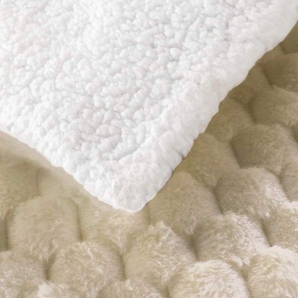 Dramblio kaulo spalvos iš mikropliušo antklodė ir pledas 180x220 cm Frosty – douceur d'intérieur-image-3