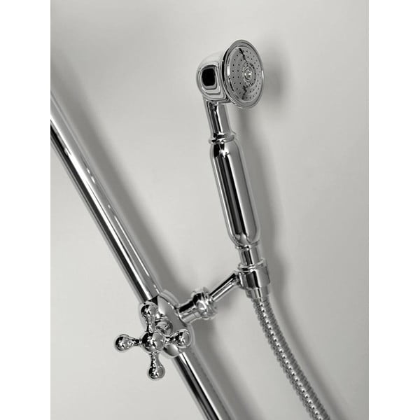 Iš žalvario dušo komplektas blizgios sidabrinės spalvos su dušo galvute/su rankiniu dušu 142 cm Antea – Sapho-image-1