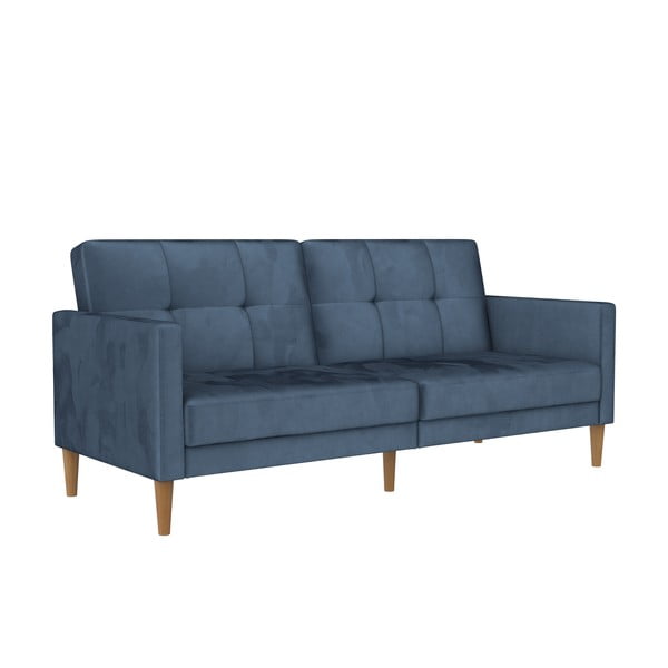 Iš velveto sulankstoma sofa mėlynos spalvos 207 cm Lilly – Støraa-image-3