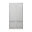 Šviesiai pilkos spalvos iš pušies masyvo drabužių spinta 110x215x62 cm Organize – WOOOD