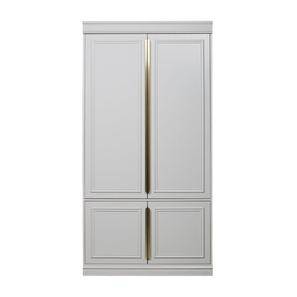 Su klasikinėmis durimis iš pušies masyvo drabužių spinta šviesiai pilkos spalvos 110x215 cm Organize – BePureHome