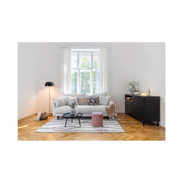 Baltos spalvos iš kordinio velveto sulankstoma/su sandėliavimo vieta sofa 215 cm Bjork – Bonami Selection-image-1