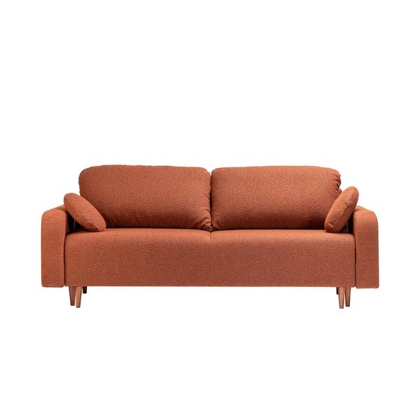 Iš boucle sulankstoma sofa raudonos plytų spalvos 230 cm Trango – CustomForm-image-4
