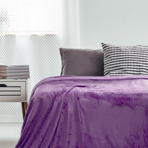 Violetinė mikropluošto antklodė DecoKing Mic Nina, 70 x 150 cm-image-1