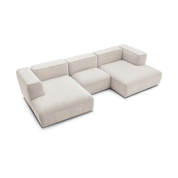Kampinė sofa smėlio spalvos Zephyr – Bobochic Paris-image-4