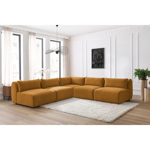 Garstyčių spalvos kampinė sofa (kintama) Jeanne - Bobochic Paris-image-1