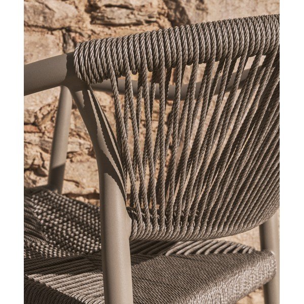 Taupe spalvos sodo kėdė rotangas Livadia – Kave Home-image-3