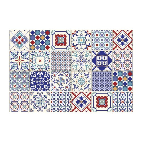 24 sieninių lipdukų rinkinys Ambiance Wall Decal Cement Tiles Azulejos Sofiana, 10 x 10 cm-image-2