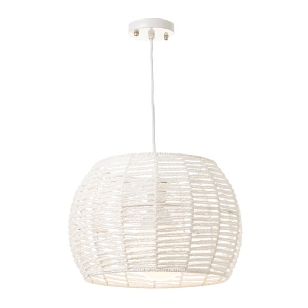 Lubinis šviestuvas baltos spalvos su bambukiniu gaubtu ø 35 cm – Casa Selección