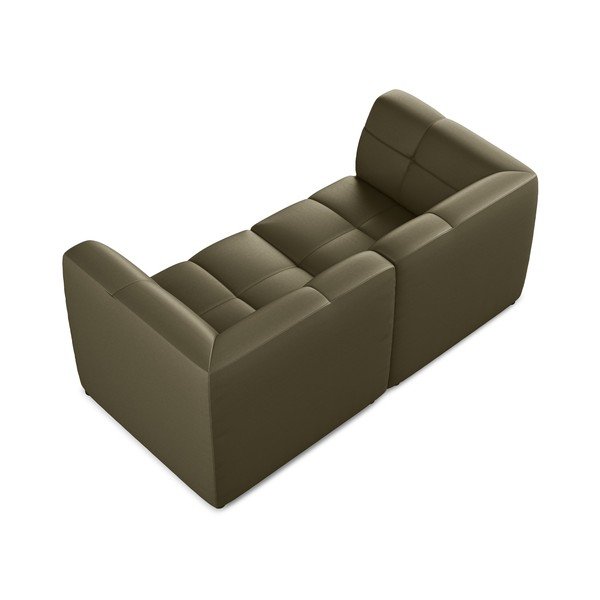 Khaki spalvos iš dirbtinės odos sofa 180 cm Aloha – Makamii-image-4