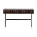 Konsolinis staliukas tamsiai rudos spalvos su ąžuolo dekoro stalviršiu 39x117 cm Latina – Unique Furniture