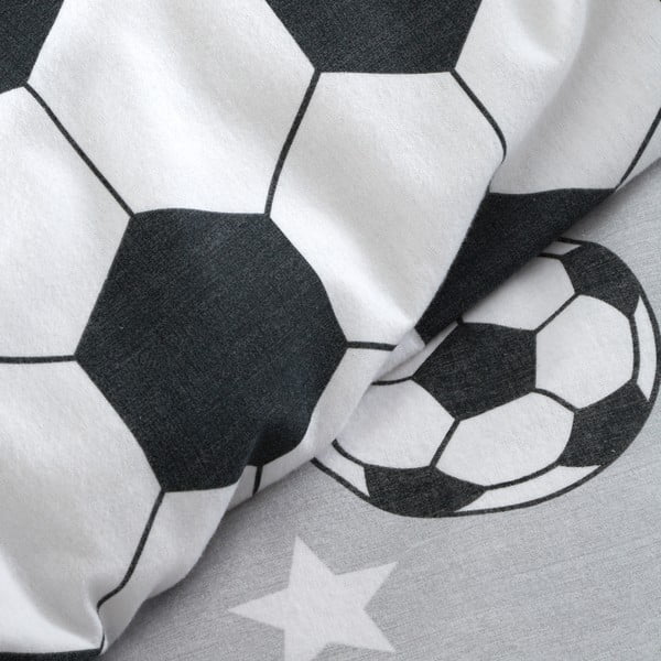 Pilkos spalvos iš flanelės dvigulė vaikiška patalynė 200x200 cm Football Stars – Catherine Lansfield-image-4