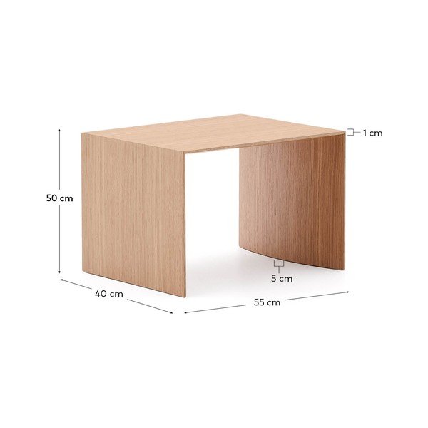 Šoninis stalas iš ąžuolo 40x55 cm Litto – Kave Home-image-4