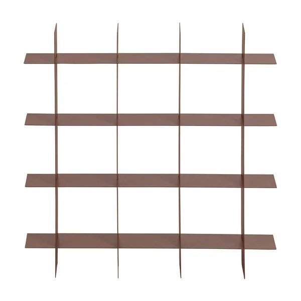 Pilkai rožinės spalvos iš metalo kelių aukštų sieninė lentyna 60 cm Brik – WOOOD-image-2