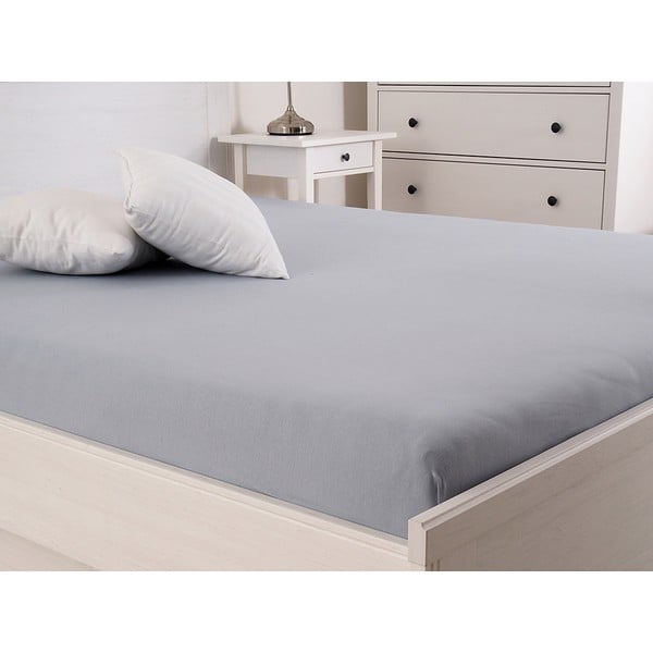 Paklodė pilkos spalvos su guma 200x220 cm – B.E.S.-image-1