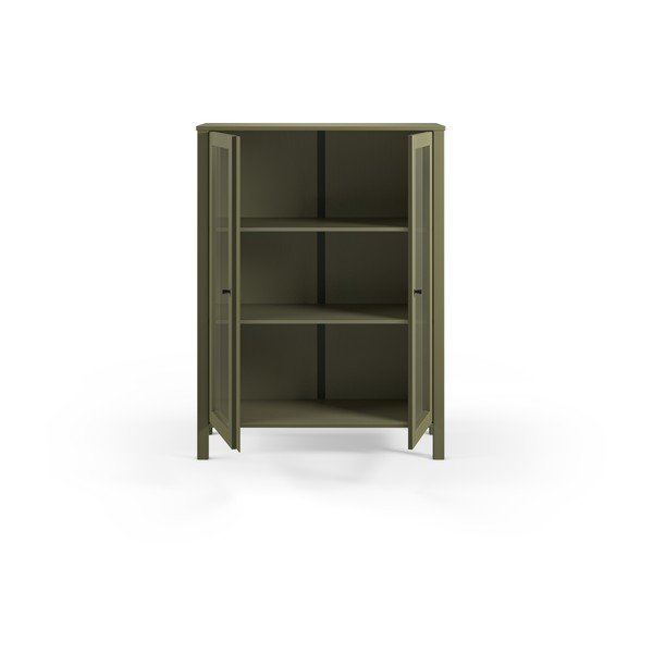 Žalios spalvos iš pušies masyvo vitrina 90x120x40 cm Alessandra – Marckeric-image-3