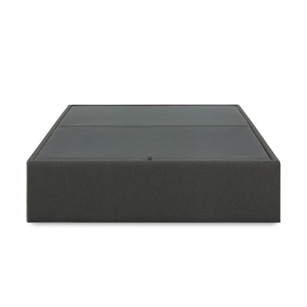 Juodos spalvos dvigulė lova audiniu dengta su sandėliavimo vieta 180x200 cm Matters – Kave Home