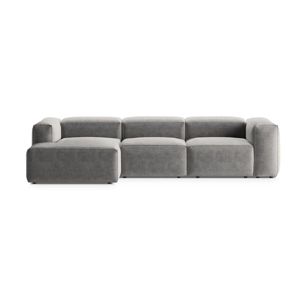 Šviesiai pilkos spalvos kampinė sofa (su kairiuoju kampu/su gultu) Bergamo – Cosmopolitan Design