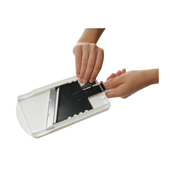 Baltos ir juodos spalvos reguliuojama daržovių pjaustyklė Fackelmann Food & More-image-2