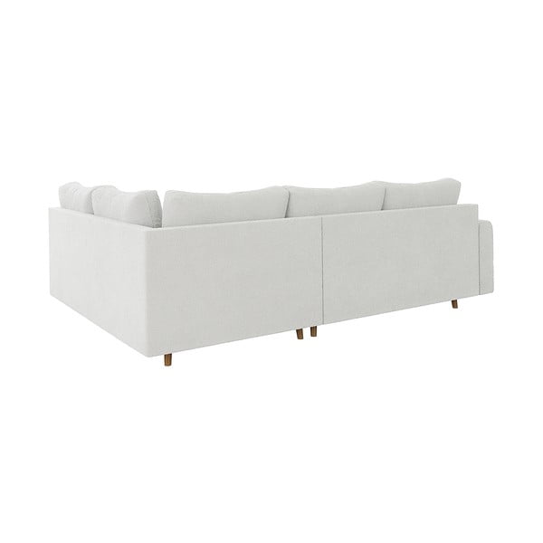 Baltos spalvos iš boucle kampinė sofa (su dešiniuoju kampu/„L“ formos) Ariella – Ropez-image-2
