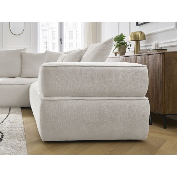 Smėlio spalvos iš šenilinio audinio kampinė sofa (su kairiuoju kampu/„L“ formos) Whesley – Bobochic Paris-image-4