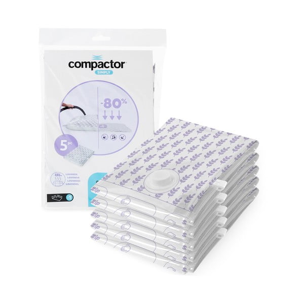 Vakuuminiai drabužių krepšiai 5 vnt. Compress Lavender – Compactor