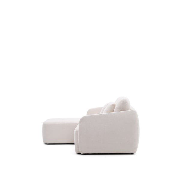 Kreminės spalvos iš šenilinio audinio sulankstoma kampinė sofa (su kairiuoju kampu/su gultu) Laira – Kave Home-image-3