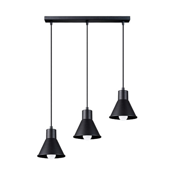 Juodas pakabinamas šviestuvas su metaliniu gaubtu 45x14 cm Martina - Nice Lamps