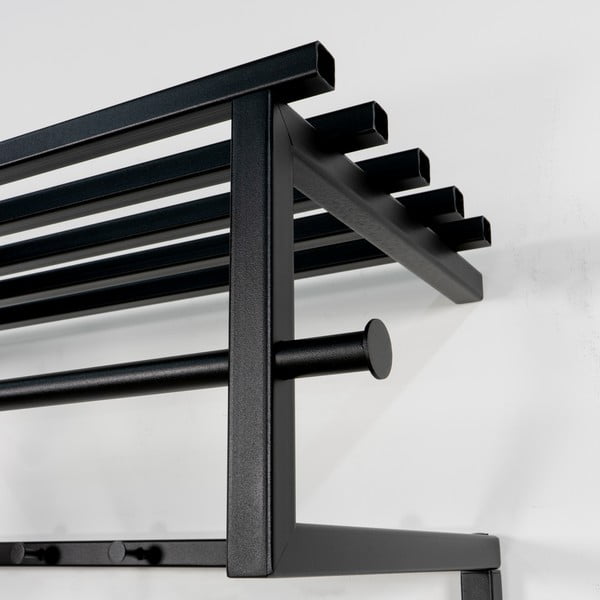 Juodos spalvos iš metalo sieninė lentyna su lentyna 76 cm Rizzoli – Spinder Design-image-1