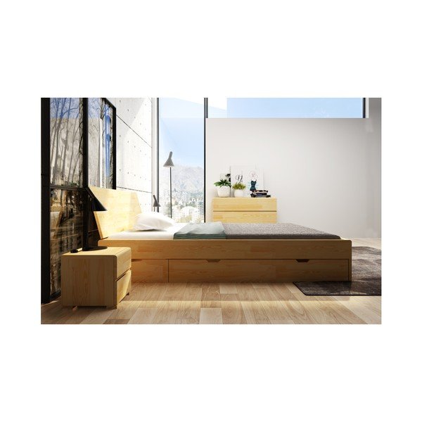 Pušies dvigulė lova su stalčiais SKANDICA Vestre Maxi, 140 x 200 cm-image-4