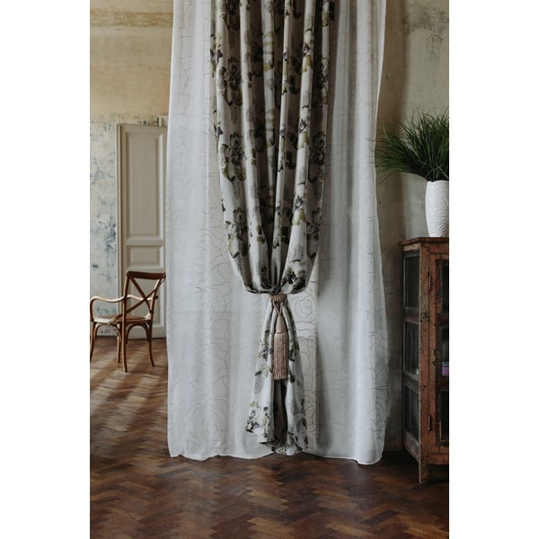 Permatoma užuolaida baltos spalvos/pilkos spalvos 140x245 cm Amanda – Mendola Fabrics-image-4