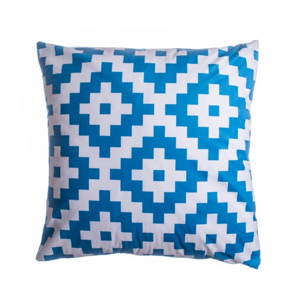 Mėlyna ir balta dekoratyvinė pagalvėlė 45x45 cm Aztek - JAHU collections