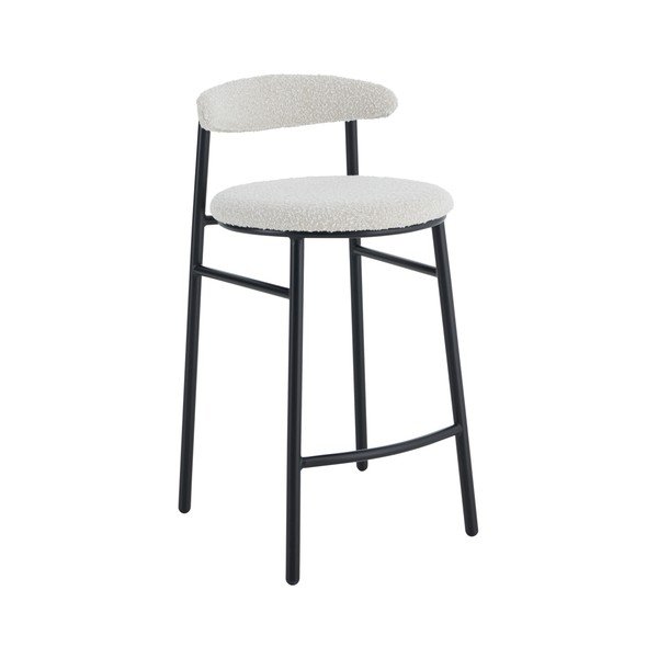Kreminės spalvos iš audinio baro taburetė (sėdynės aukštis 67 cm) Bloggny – Ellos Home